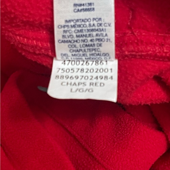 Chaps Fleece Red Shirt with Black Elbow Pads - Picture 10 of 11